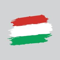 Hungary national flag in brush shape frame vector