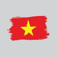 Flag of Vietnam in brush shape frame vector