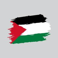 Palestine national flag in brush shape frame vector