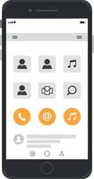 Smartphone interface design transformation with flat minimal art vector