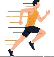 Dynamic athlete in motion with minimal style in vibrant art vector