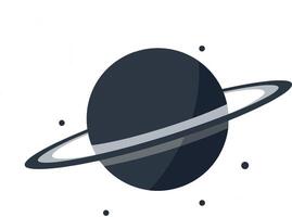 Planet illustration featuring rings in flat design art vector