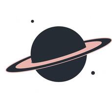 Planet with rings in minimal style featuring soft pastel colors art vector