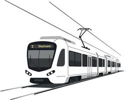 Modern train design in minimal style featuring sleek lines and motion art vector