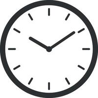 Minimalist clock design in black and white illustration vector