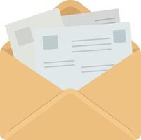 Envelope filled with documents in minimal art style illustration vector