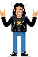 Rock musician character in flat design style for illustration vector