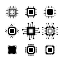 Electronic Chip Isolated On White Background vector