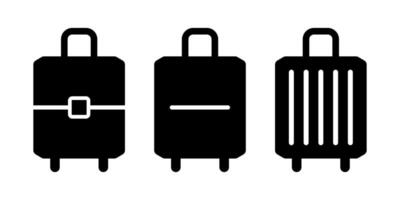 Three suitcases on a white background vector