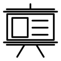 A black and white icon of a presentation board vector