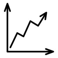 A graph showing an upward trend vector