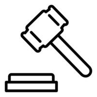 A judge's hammer icon vector