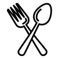 Fork and spoon icon on white background vector