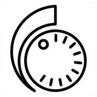 A black and white icon of a clock vector
