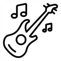 Guitar icon with music notes vector