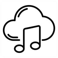 A cloud with music notes and a note vector