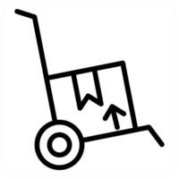 Parcel Trolley and delivery icon concept vector