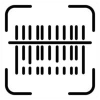 A black and white icon of a barcode vector