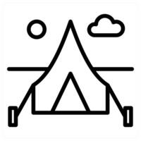 Path and camping tent icon concept vector