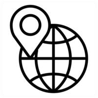 A map pin on a globe icon vector