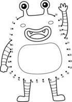 Dot to Dot Monster Robot Isolated Coloring Page vector