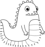 Dot to Dot Monster Crocodile Isolated Coloring vector