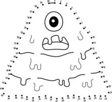 Dot to Dot Slime Monster Isolated Coloring Page vector