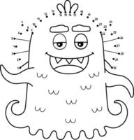 Dot to Dot Monster with Fins Isolated Coloring vector