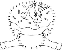 Dot to Dot Sitting Unicorn in a Donut Isolated vector
