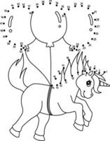 Dot to Dot Unicorn with the Balloons Isolated vector