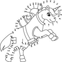 Dot to Dot Unicorn Astronaut Isolated Coloring vector