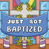Baptism Just Got Baptized Colored Cartoon vector
