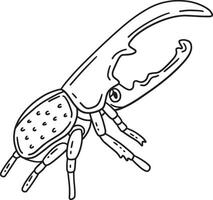 Insect Hercules Beetle Isolated Coloring Page vector