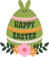 Happy Easter Typography Isolated White Background vector