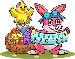 Happy Easter Typography Isolated White Background vector