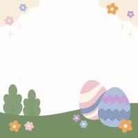 Easter Egg Hunting Square Frame Border Background vector