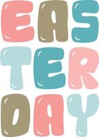 Easter Typography Isolated White Background vector
