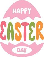 Happy Easter Day Typography White Background vector