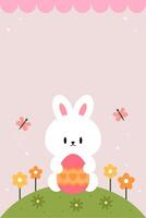 Easter Poster Vertical Frame Border Background vector