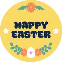 Happy Easter Typography Isolated White Background vector