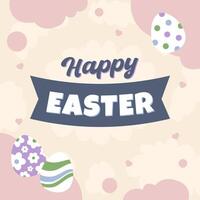 Hello Easter Egg Hunting Poster Square Banner vector