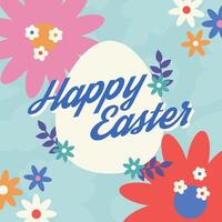 Hello Easter Egg Hunting Poster Square Banner vector