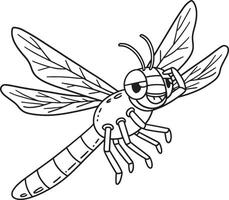 Insect Dragonfly Animal Isolated Coloring Page vector