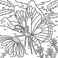 Insect Monarch Butterfly Animal Coloring Page vector