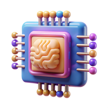 A computer processor with a brain inside png