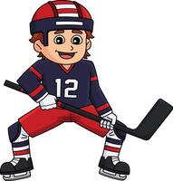 Ice Hockey Boy Player at the Ice Rink Clipart vector