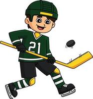 Ice Hockey Boy Player Doing Tricks Clipart vector