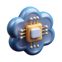A cloud with a computer chip on top png
