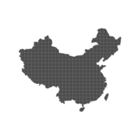 China map grey colour with check texture on transparent background png