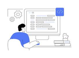 Software developer isolated cartoon illustrations. vector